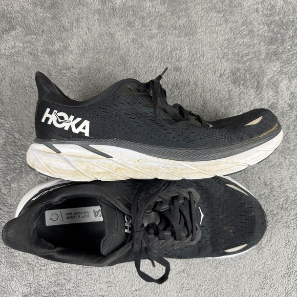 Hoka One One Clifton 8 Shoes Womens Size 9.5B Black Running Sneakers Athletic - Picture 3 of 11